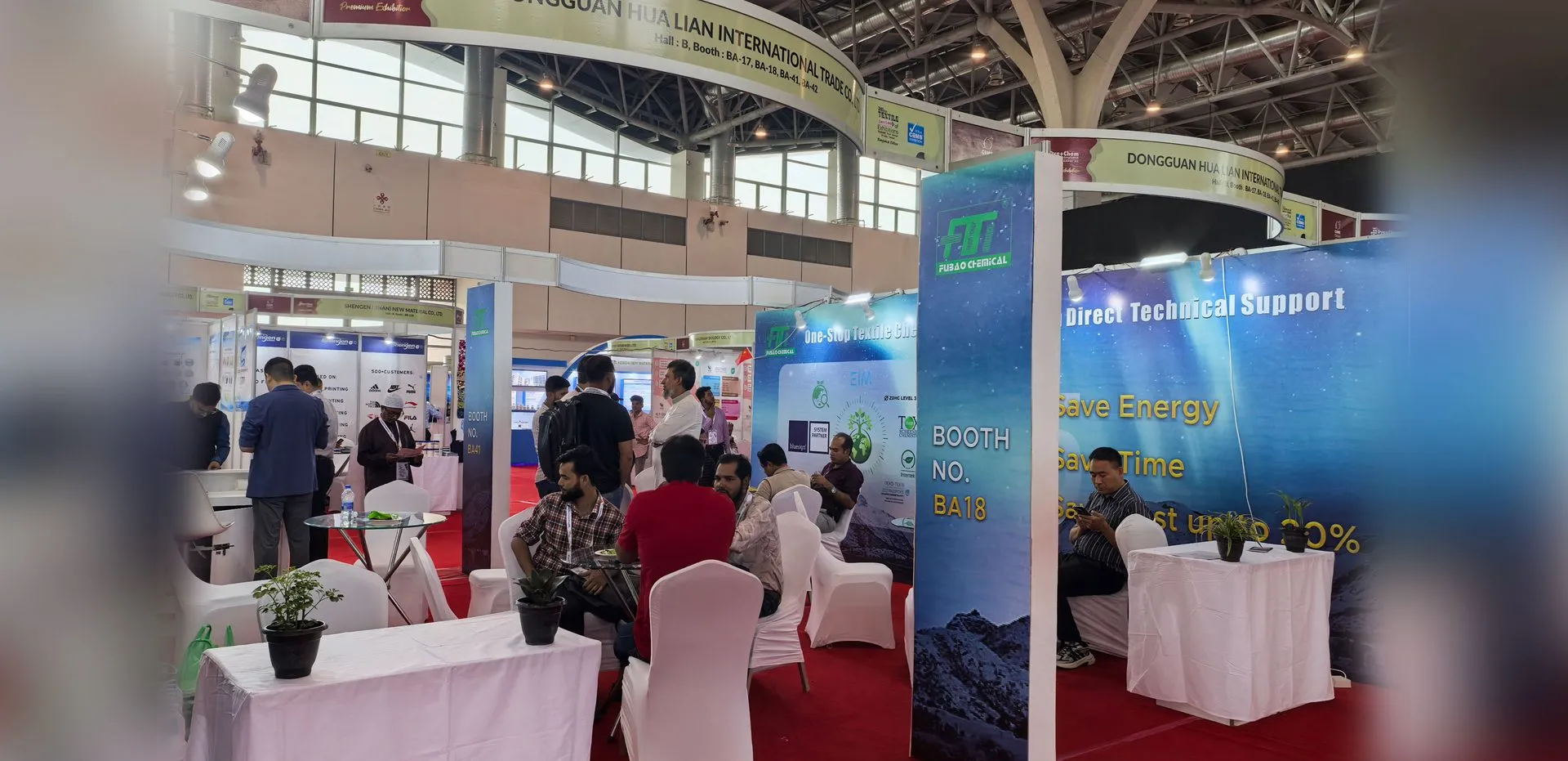 Hua Lian local stock and technical support point at Bangladesh International Textile Expo